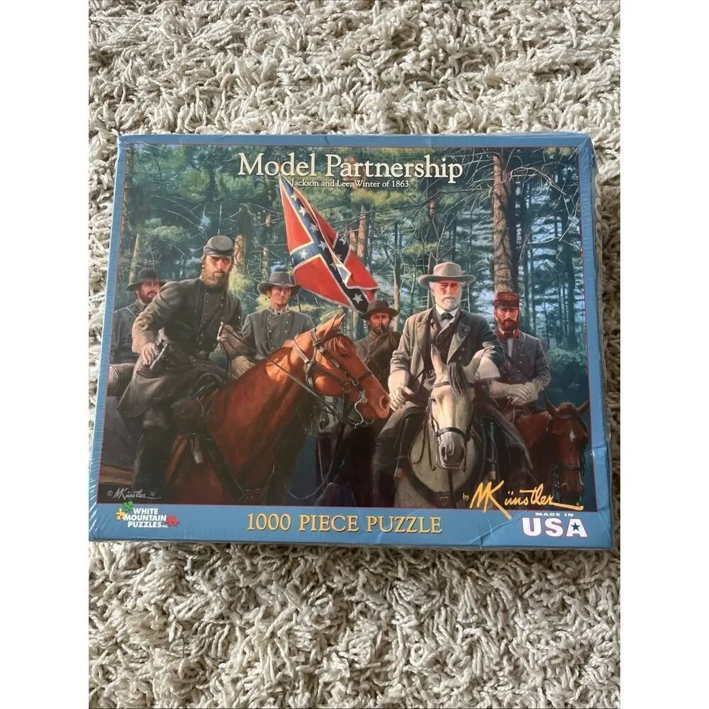 White mountain Model Partnership 1000 piece puzzle, Mort Kunstler art, New Seale